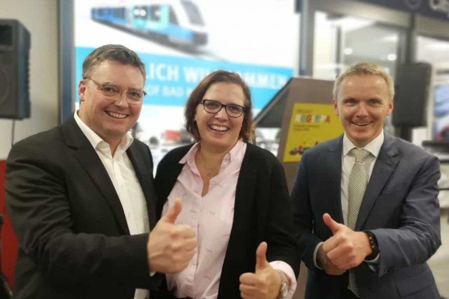 links Thomas Berling Bürgemeisterkandidat für Nordhorn, in der Mitte Andrea Klokkers Bürgermeisterinnenkandidatin für Uelsen und rechts Volker Pannen Landratskandidat für die Grafschaft Bentheim